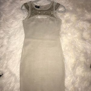 GOLD STUDDED BANDAGE DRESS